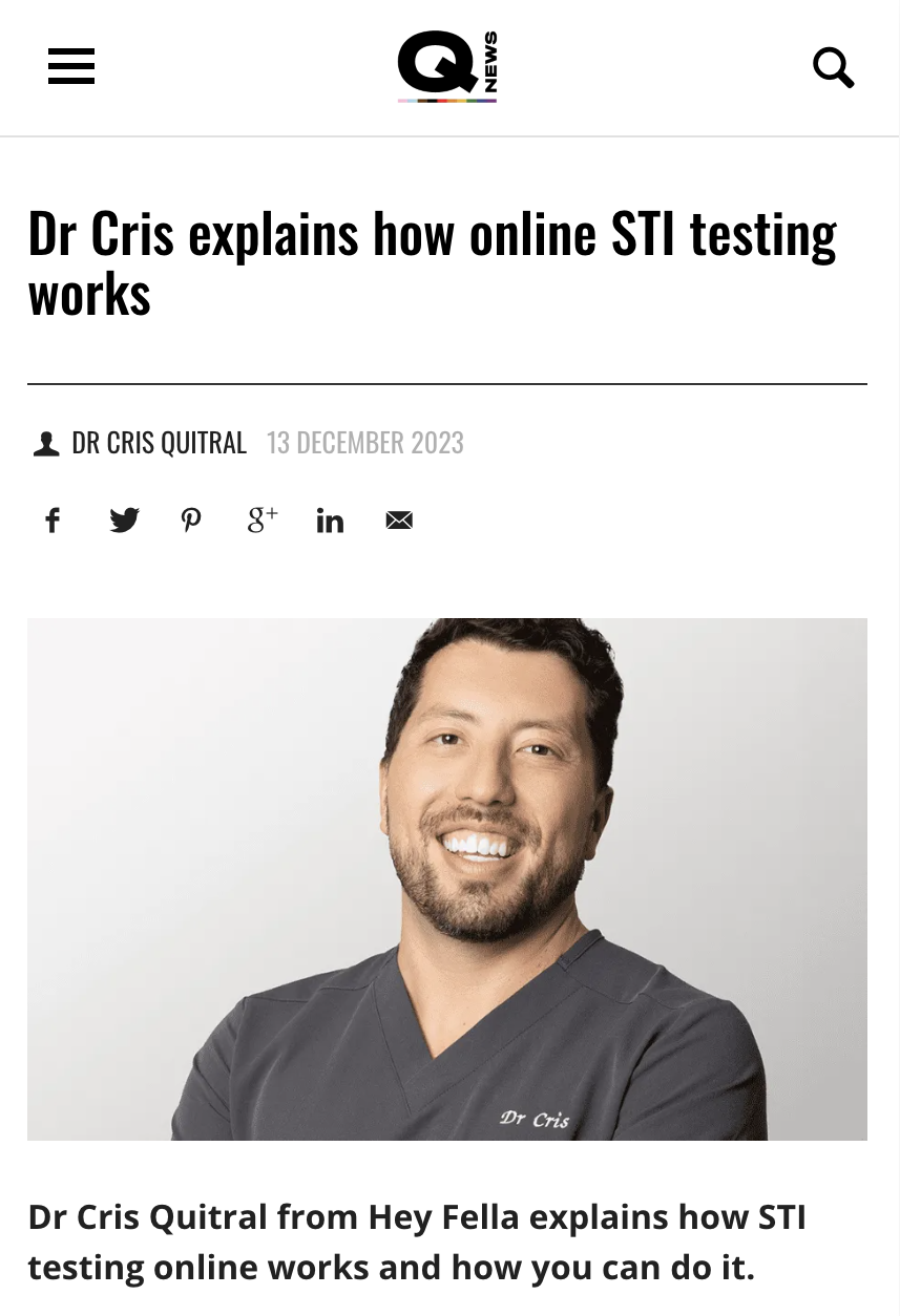 Dr Cris explains how online STI testing works